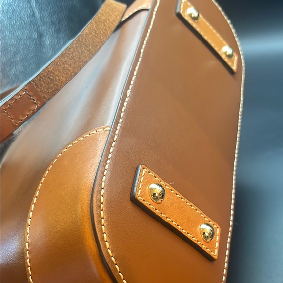 Dooney & Bourke Tan Leather Shoulder Bag - Picture 5 of 12